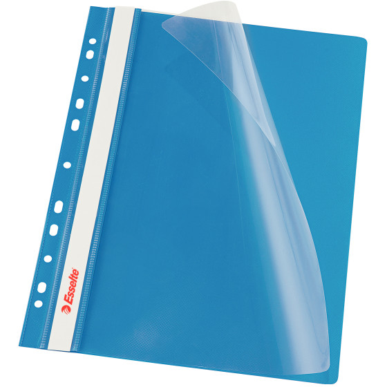 Dosar plastic PP, cu sina si multiperforatii, 10 buc/set, ESSELTE Vivida - albastru