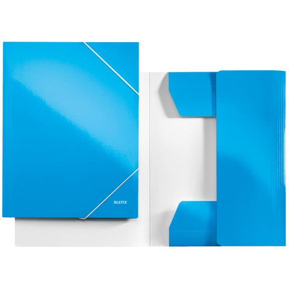 Mapa carton cu elastic LEITZ Wow - albastru metalizat