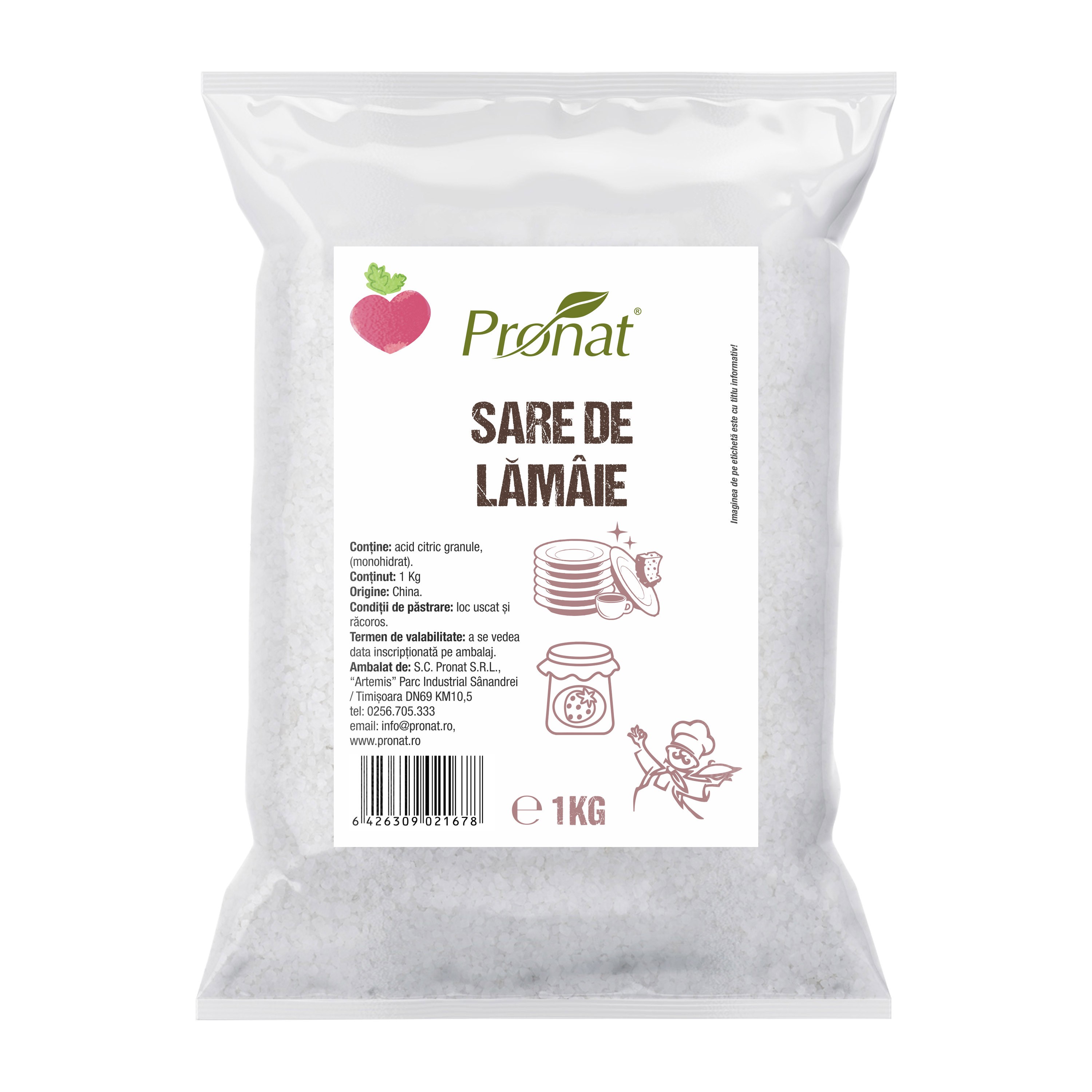Sare de lămâie, 1kg Pronat