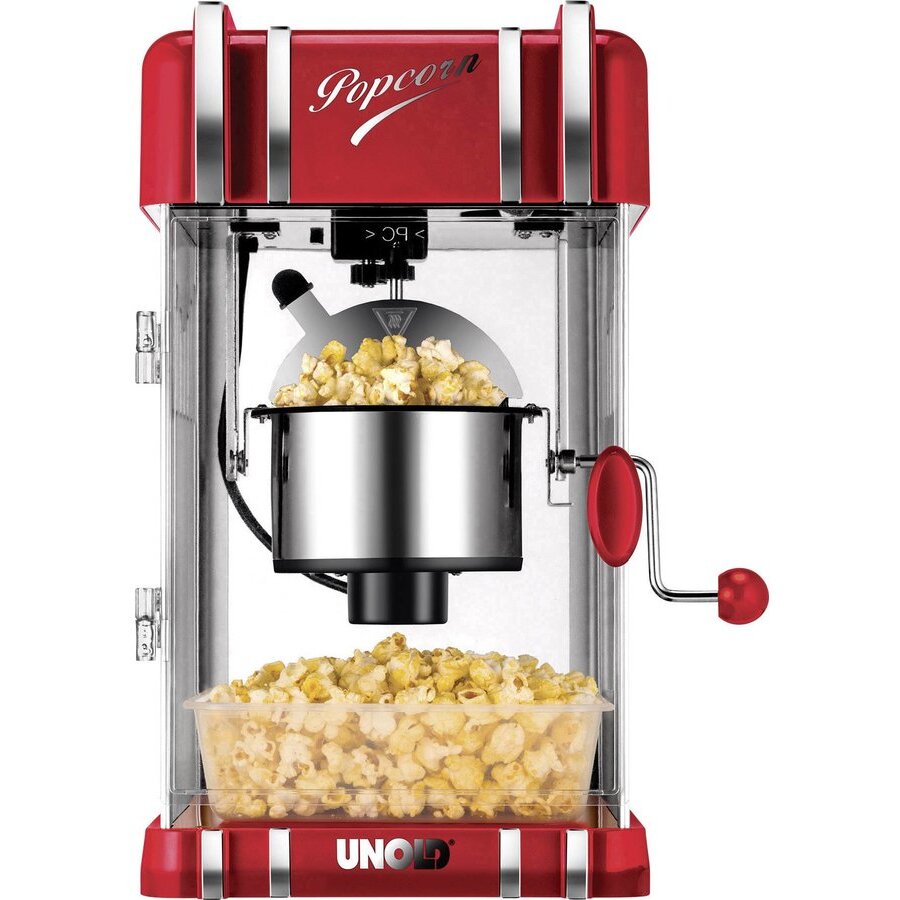 Aparat de Popcorn Retro 300W Rosu-Transparent