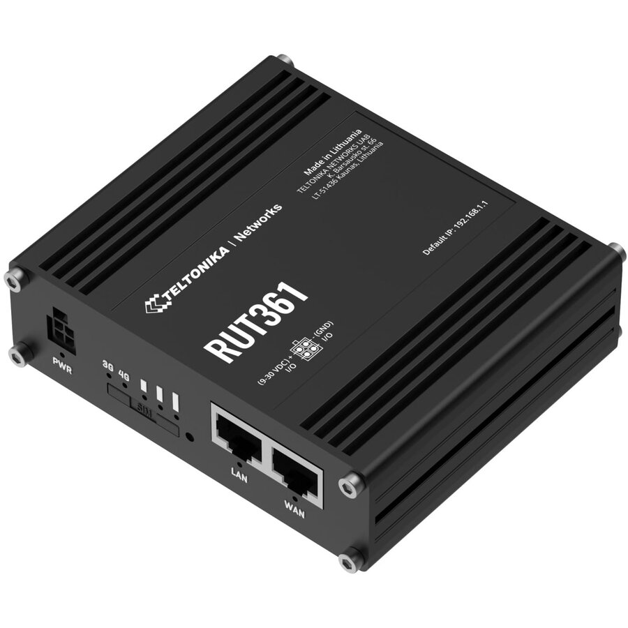 Router Industrial RUT361 4G Cat6 1 Slot Mini SIM 2x Ethernet Negru