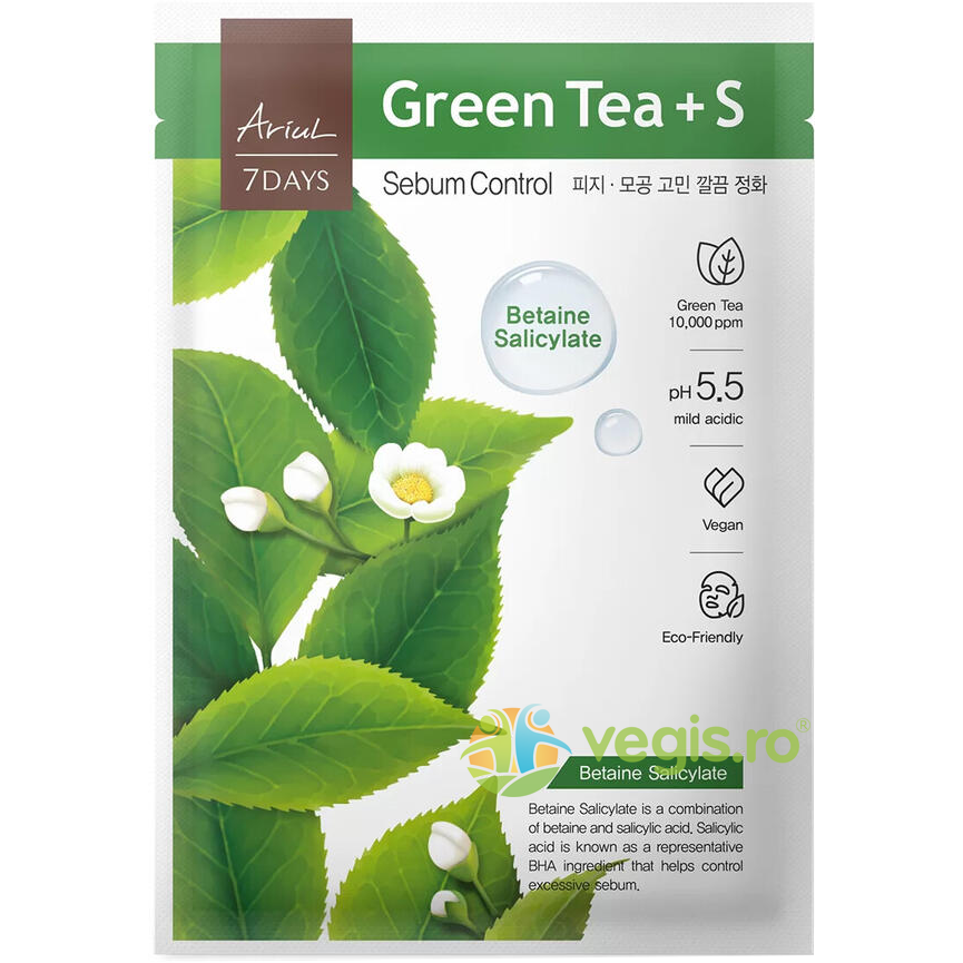 Masca cu Ceai Verde si Betaina Salicilica pentru Controlul Sebumului 7Days 23g
