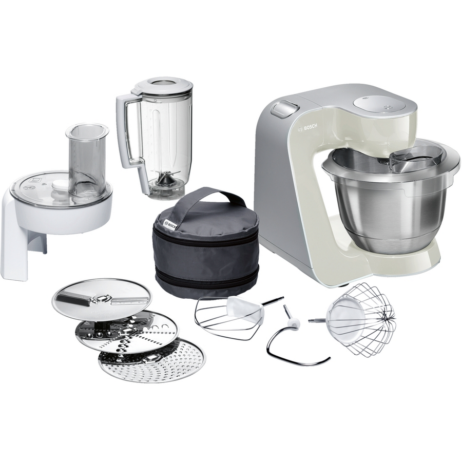 Robot de bucatarie Bosch MUM58L20, 1000 W, 7 trepte, 3.9 l, Alb-Argintiu