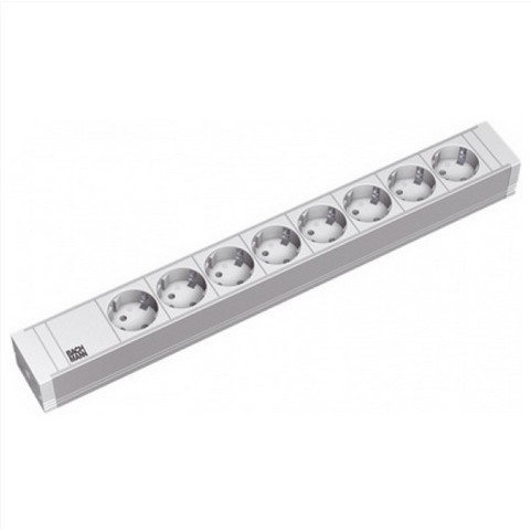 Prelungitor Prelungitor Bachmann PDU 19 inch, 1U, 8 prize schuko, fara intrerupator, impamantare, cablu alimentare 2m