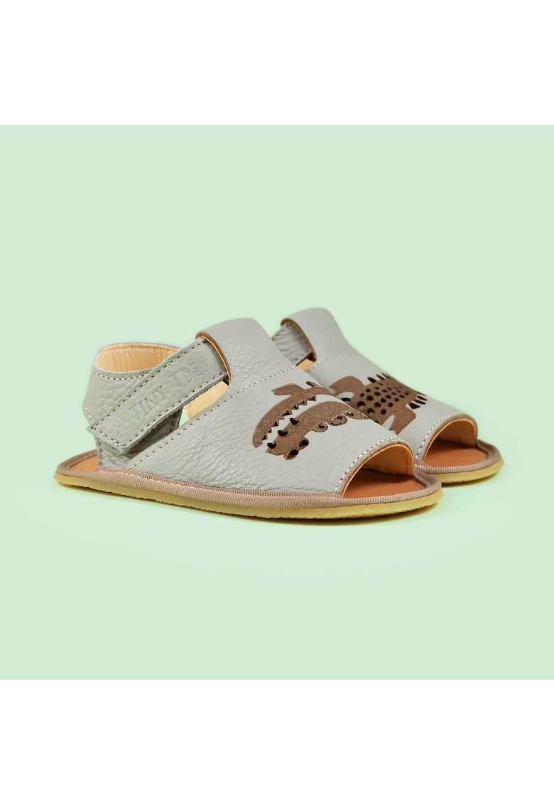 Oferte la Sandale Barefoot din piele naturala - Gator - Gri - Gri