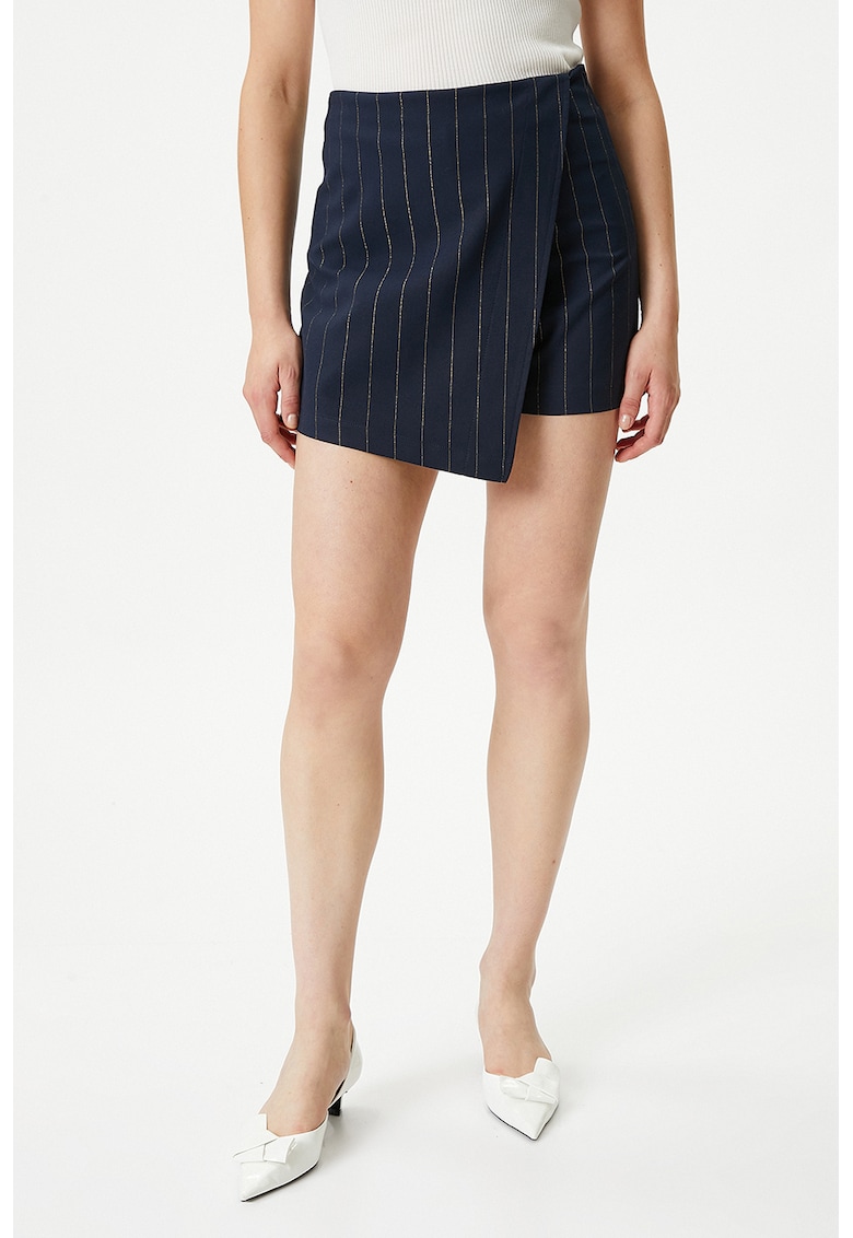 Fusta-pantalon cu dungi - Bleumarin