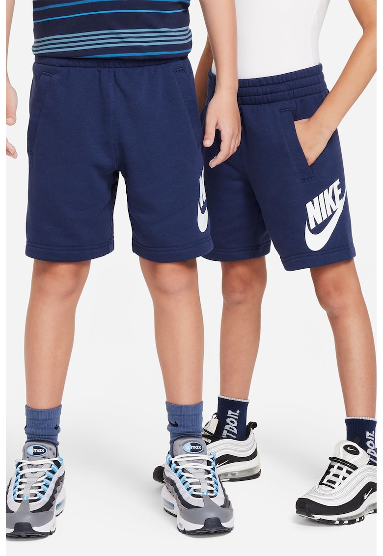Pantaloni scurti cu buzunare oblice Sportswear Club - Alb/Bleumarin