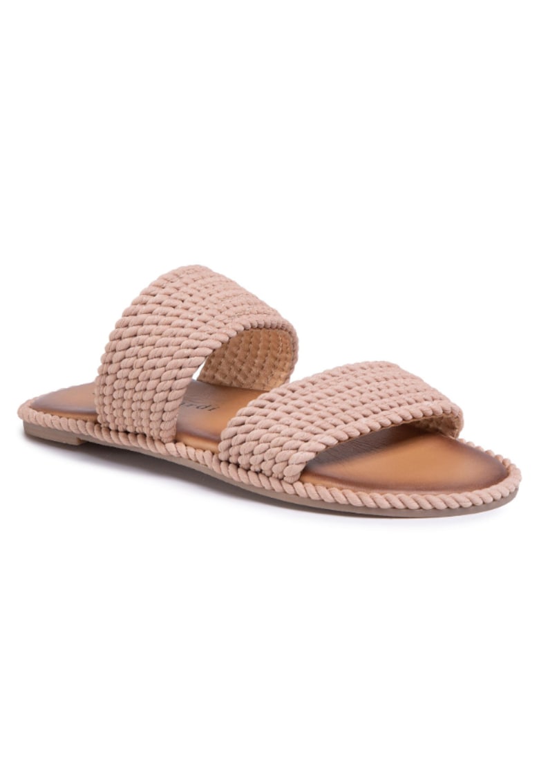 Papuci flip-flop dama -  Textil - Bej - Bej