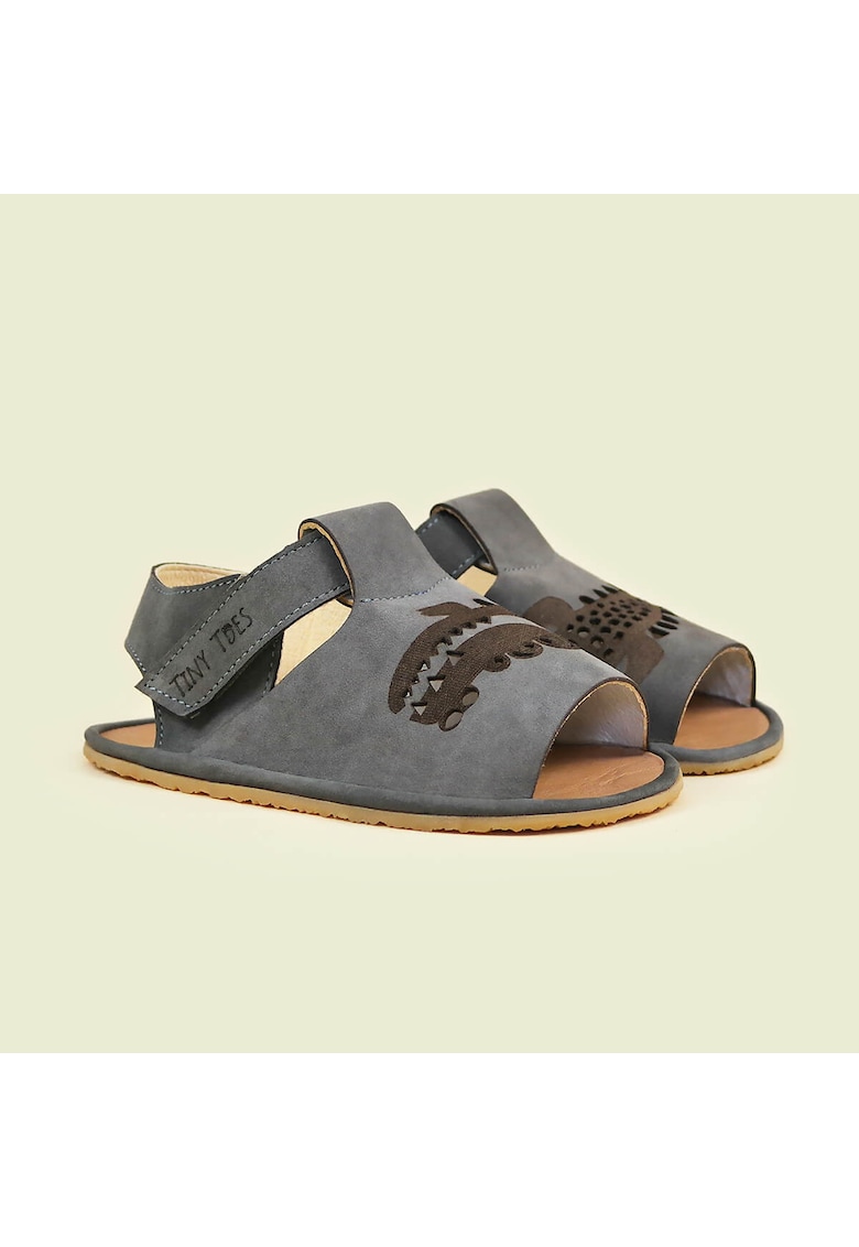Sandale Barefoot din piele naturala - Croc - Gri
