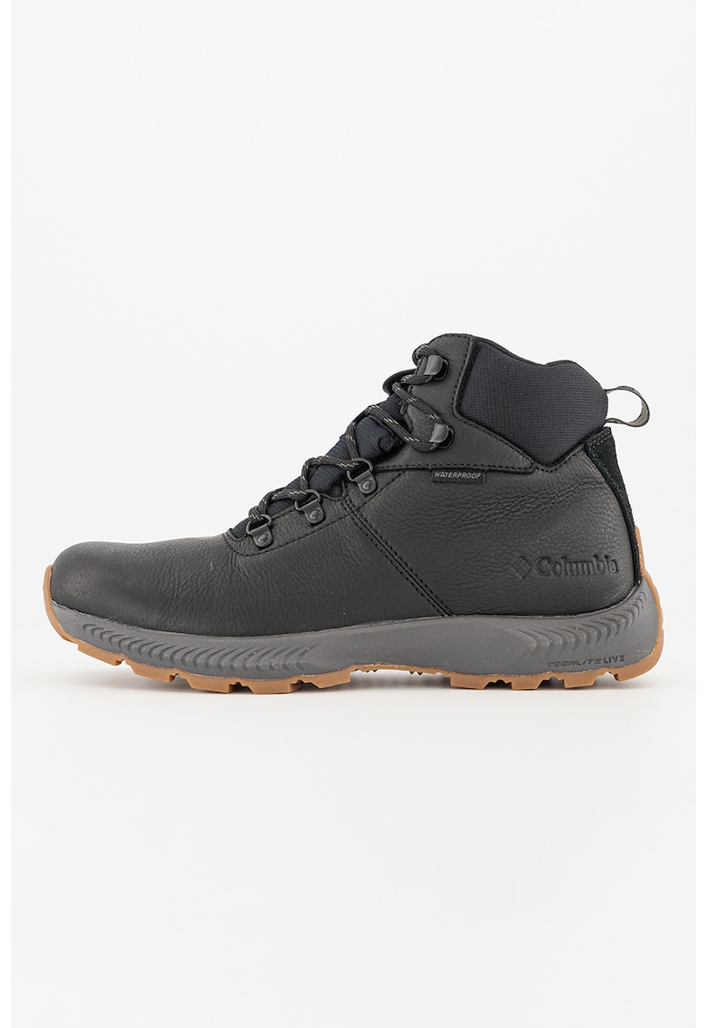Ghete impermeabile de piele Landroamer Explorer - Negru/Caramel/Gri inchis