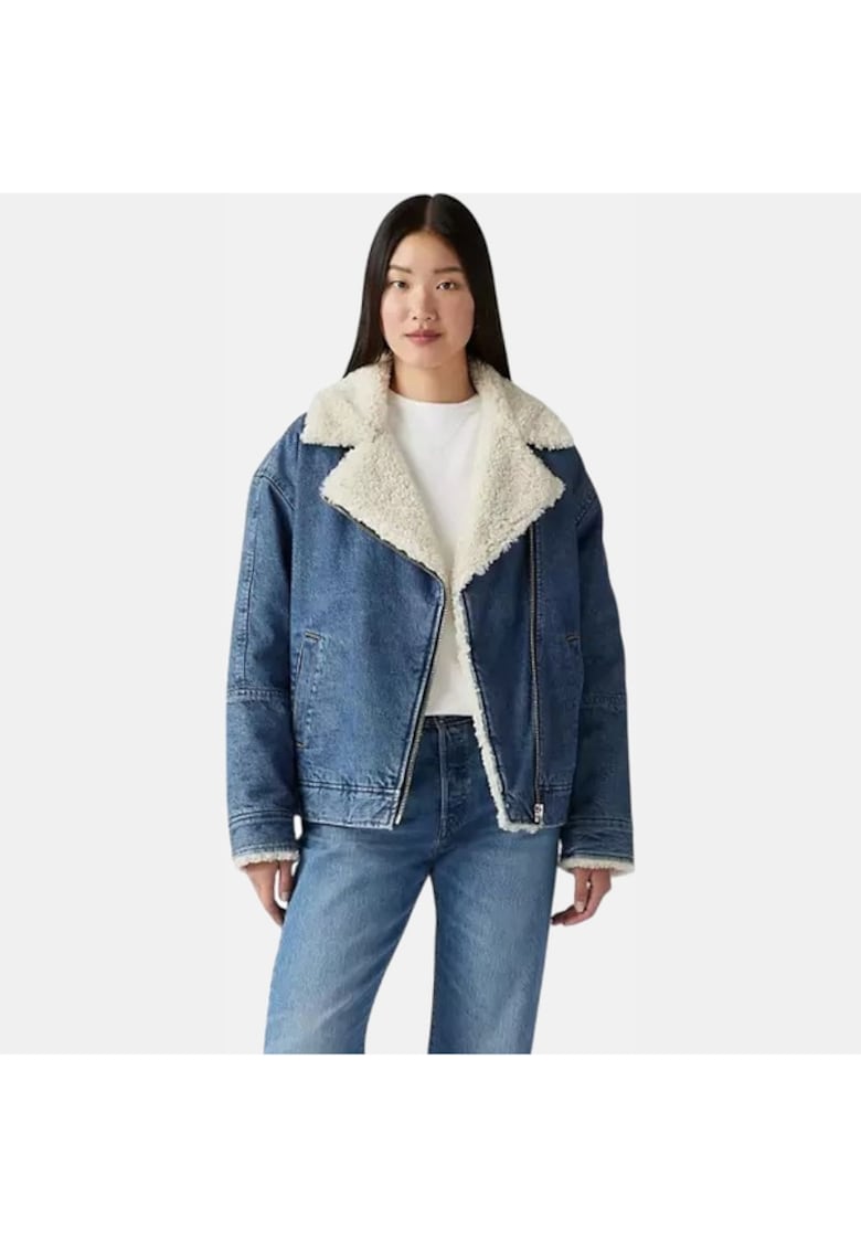 Jacheta dama  Sherpa Flight - bumbac - albastru