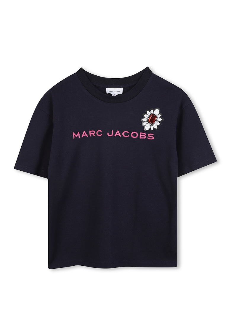 Tricou din bumbac cu logo - Albastru ultramarin