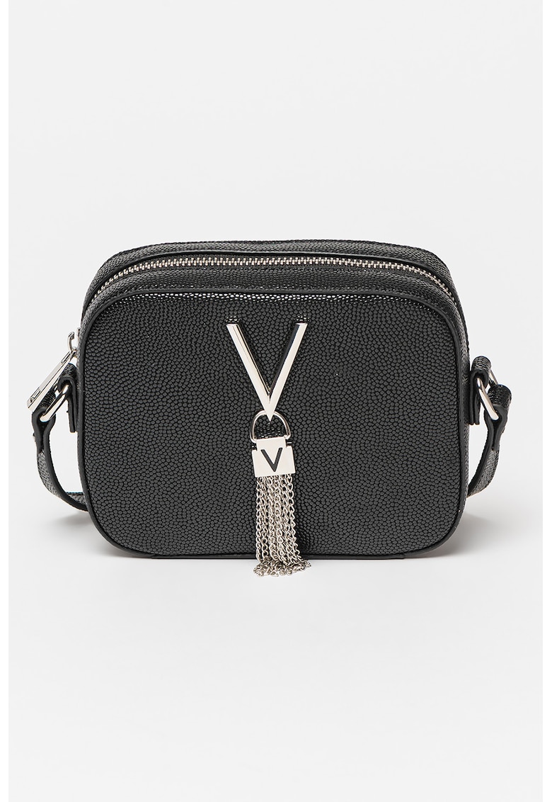 Geanta crossbody de piele ecologica Divina - Negru stins