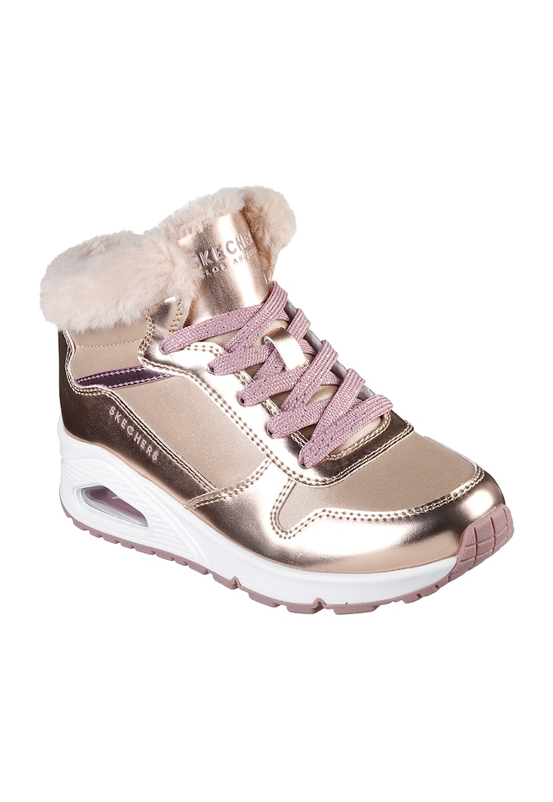 Ghete din piele ecologica Uno Cozy On Air - Auriu rose
