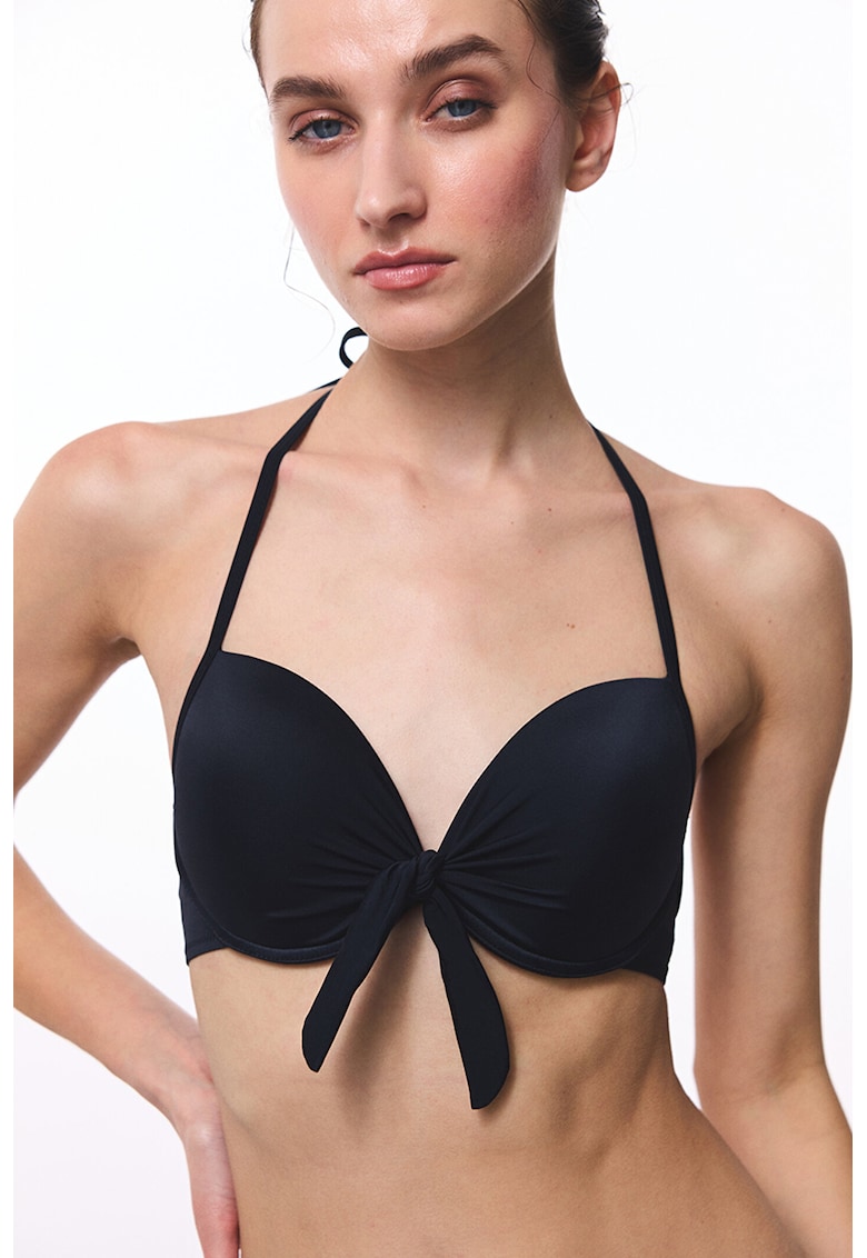 Sutien halter de baie cu burete - Negru