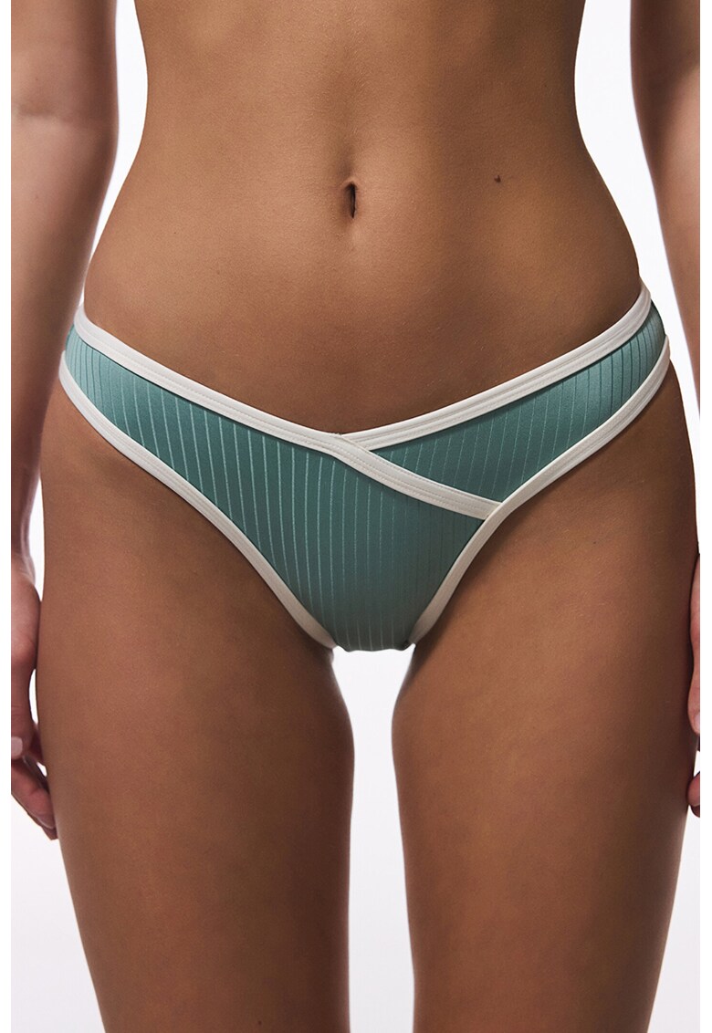 Slip cu detalii contrastante - Verde persan
