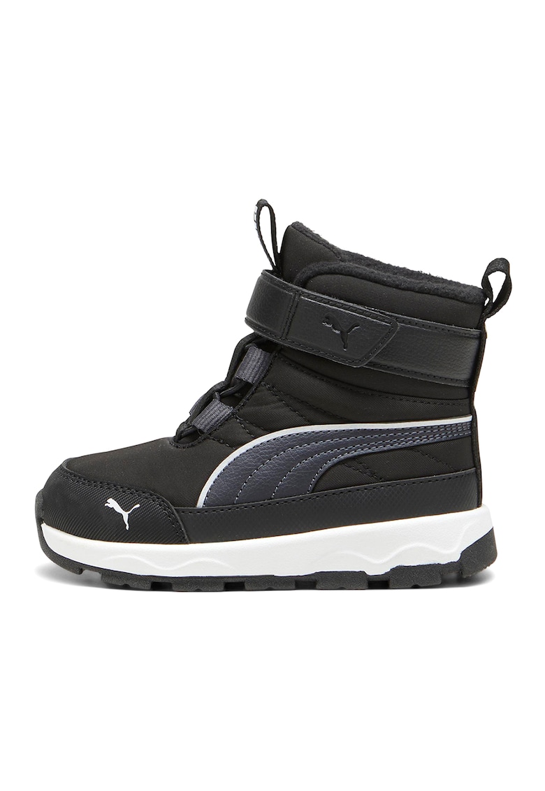 Ghete de piele ecologica si material textil Evolve AC+ - Negru/Gri inchis