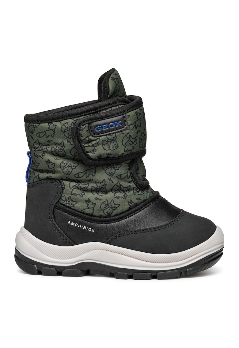 Ghete impermeabile cu inchidere velcro - Negru/Alb optic/Verde feriga