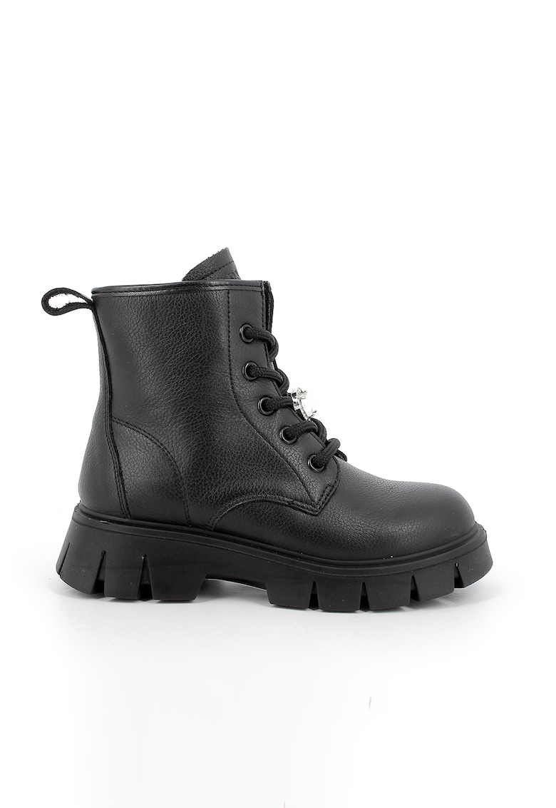Ghete de piele cu aspect masiv - Negru