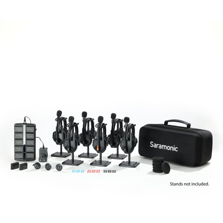 Sistem Intercom Wireless pentru 6 Persoane WiTalk9 WT6S Full-Duplex 1.9GHz Casti Single-ear Negru