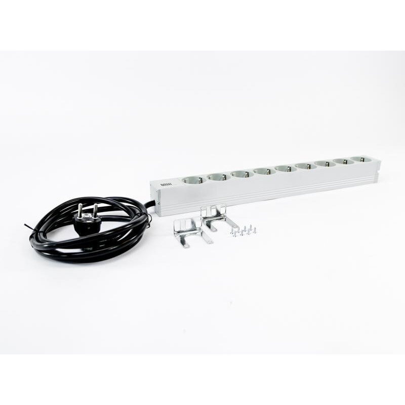 Bachmann PDU 19, 1U, 8 prize schuko, fara intrerupator, impamantare, cablu alimentare 2m , profil PV