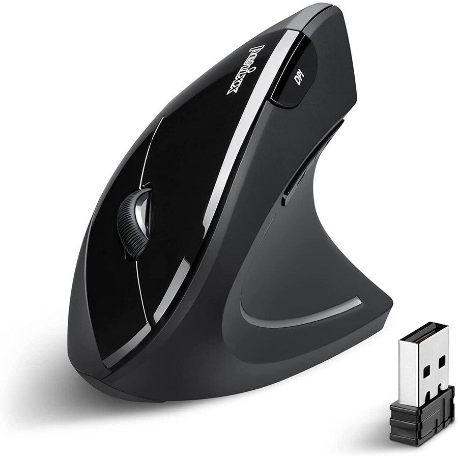 Mouse Perixx PERIMICE-713 Ergo (11167), Optic, USB, Wireless, 2000 DPI, 5 Butoane, Negru