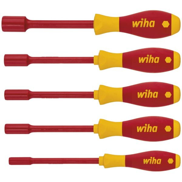 Set 5 Chei tubulare tip surubelnita, Wiha, Rosu