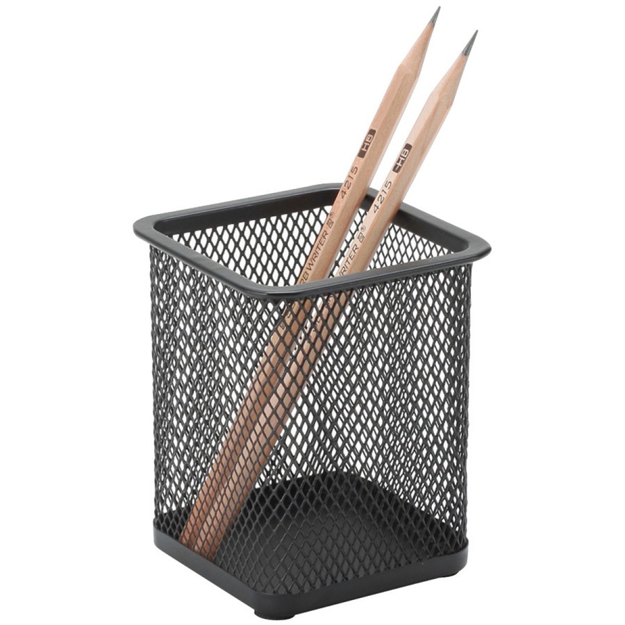 Suport metalic Mesh, pentru instrumente de scris, forma patrata, Q-Connect - negru