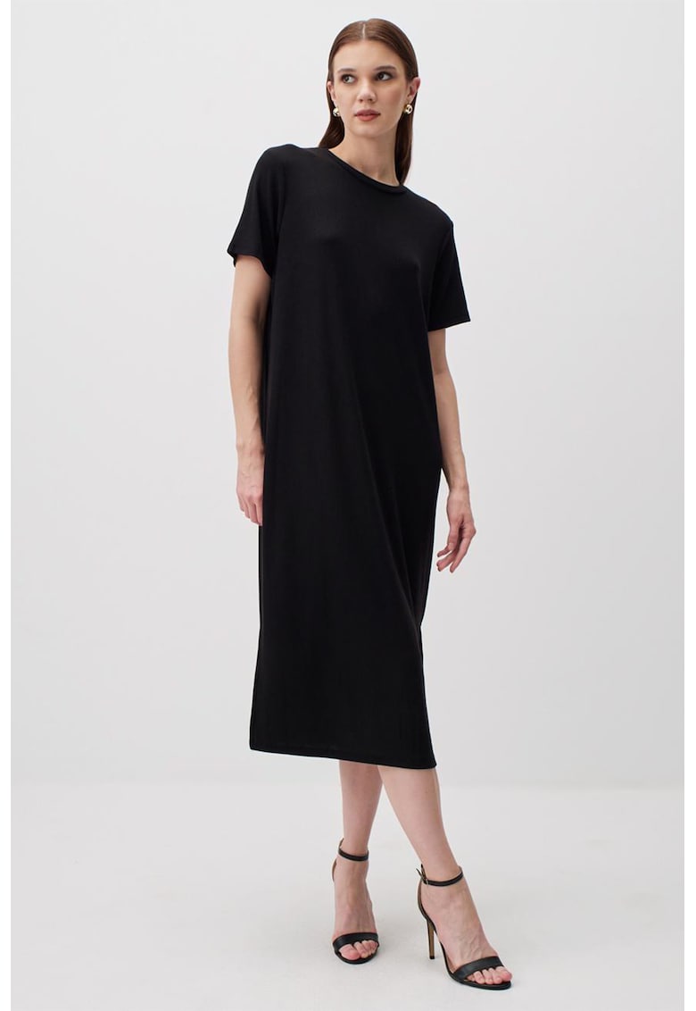 Rochie-tricou midi - Negru