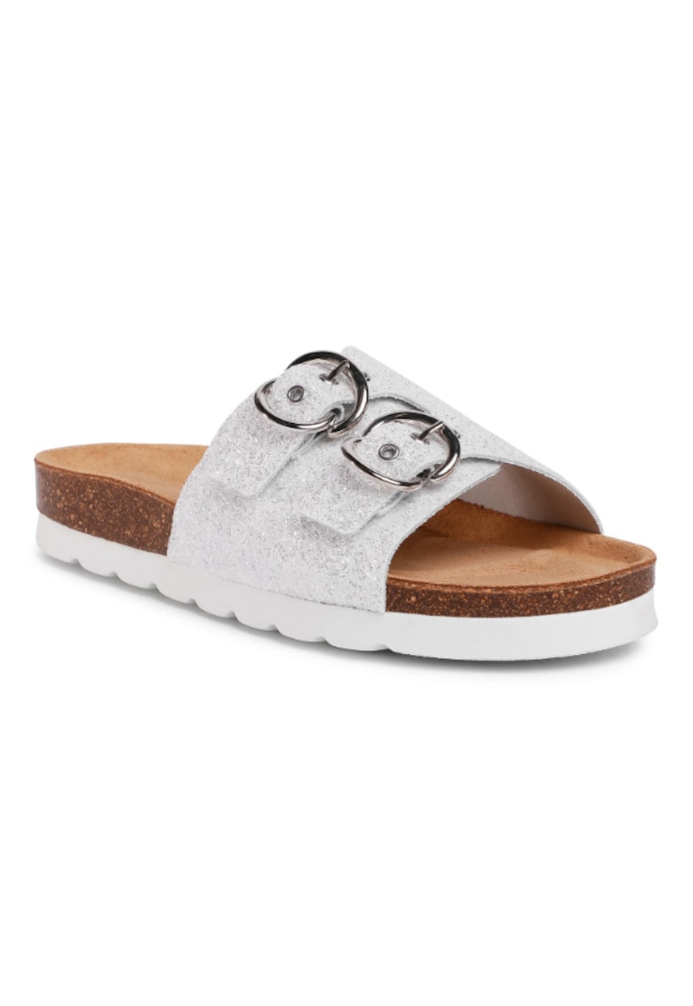 Papuci flip-flop dama -  Textil - Argintiu - Argintiu