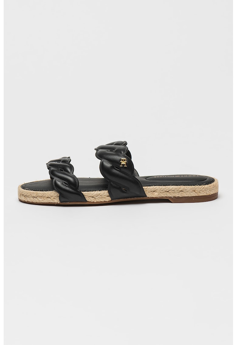 Papuci din piele - Negru