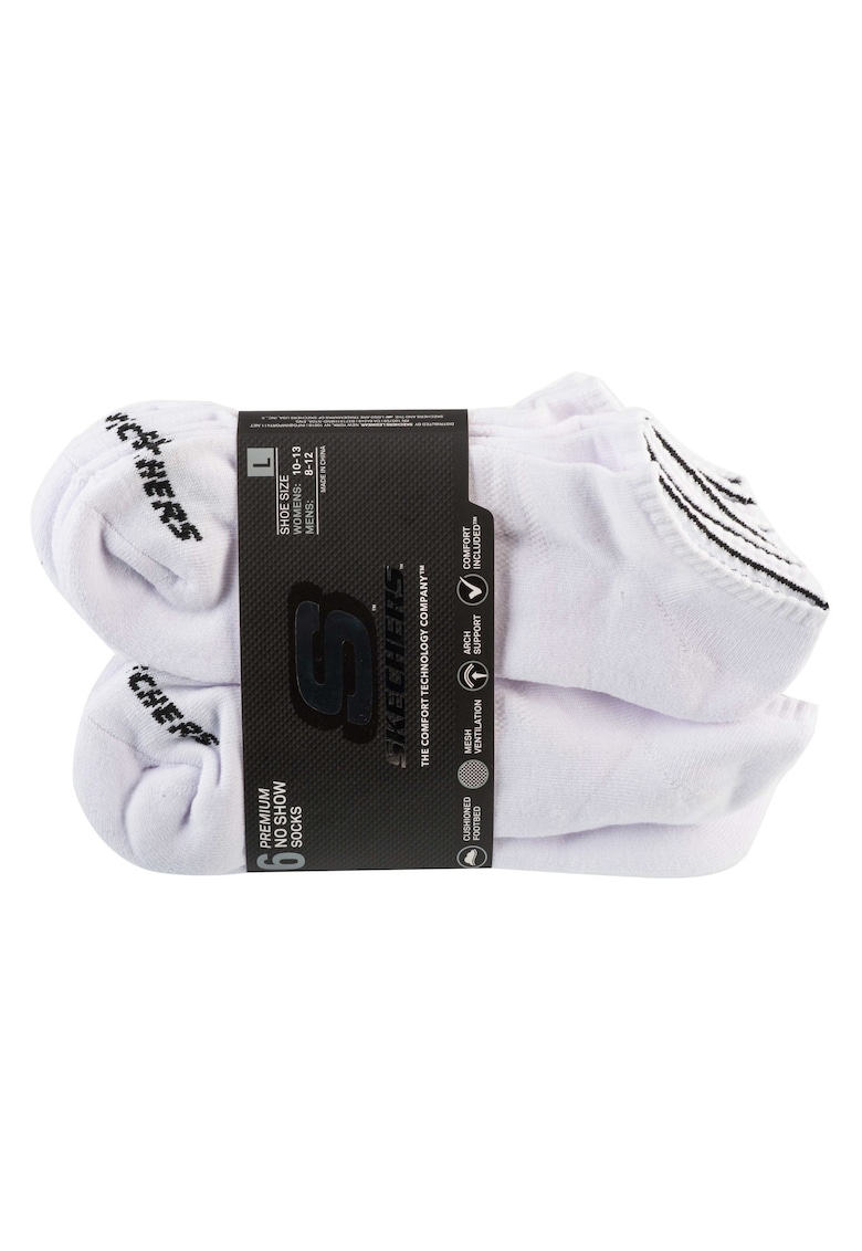 Set sosete Unisex -  6pk Unisex 1/2 Terry Crew Socks S118210-WHT - Alb - 41-46 - 6 buc