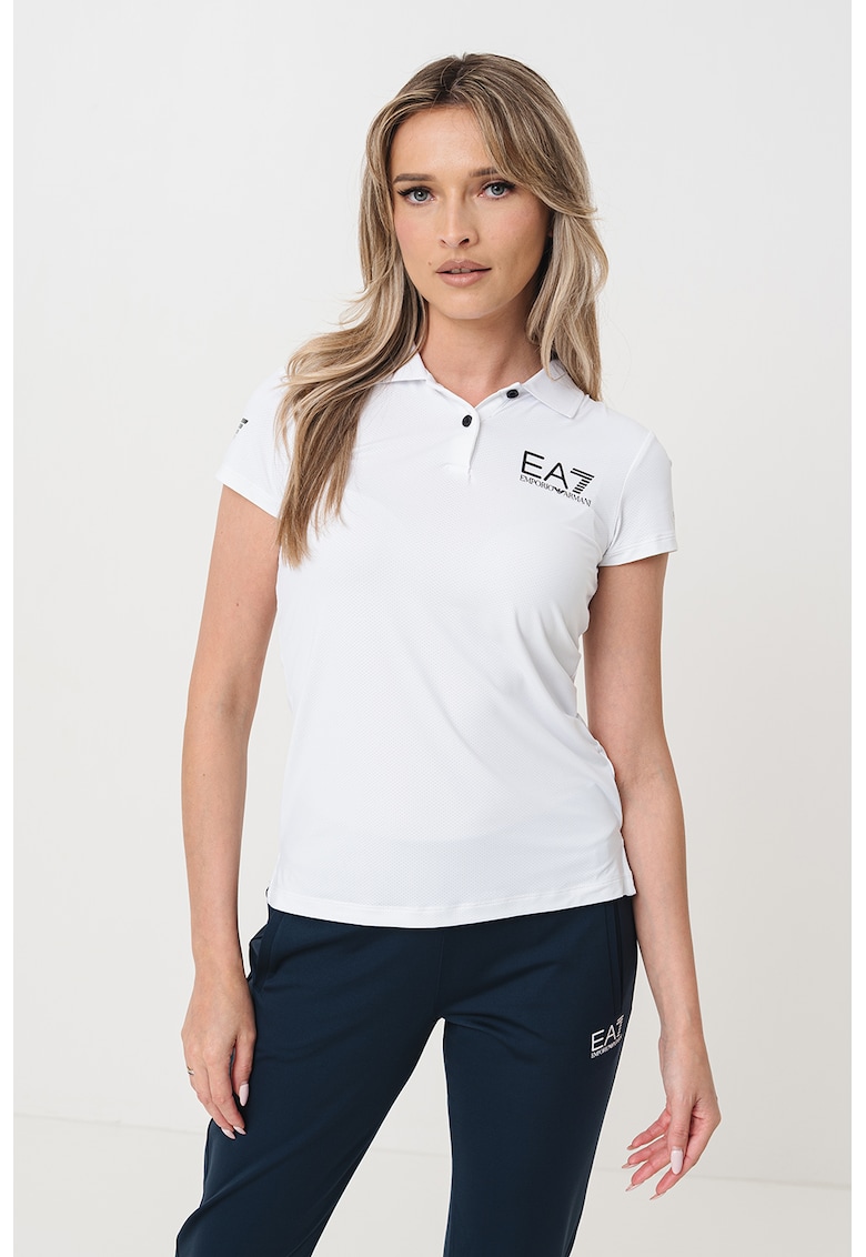 Tricou polo sim-fit - Negru/Alb optic