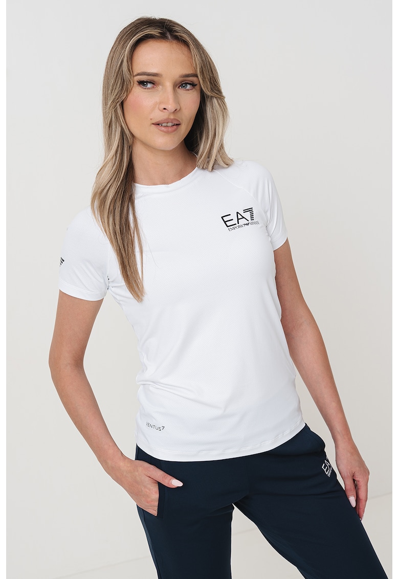 Tricou cu maneci raglan - Negru/Alb optic
