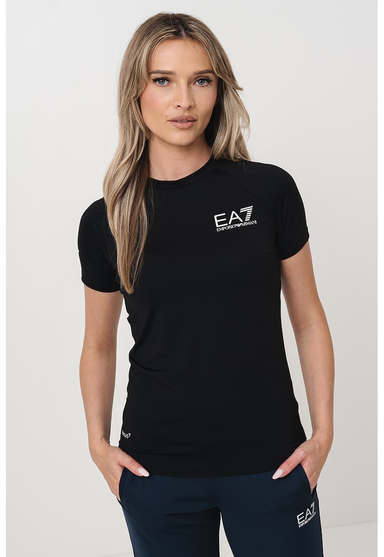 Tricou cu maneci raglan - Alb/Negru
