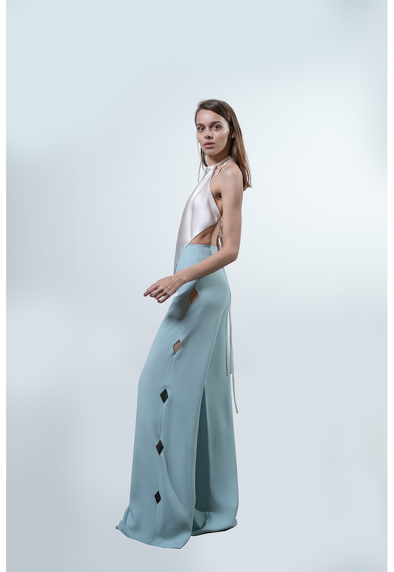 Pantaloni cu design cu decupaj - Albastru glaciar