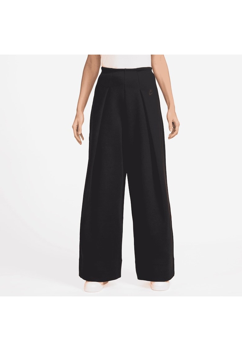 Pantaloni  W NSW TCH FLC HR PLT PANT WIDE-FV8052-010