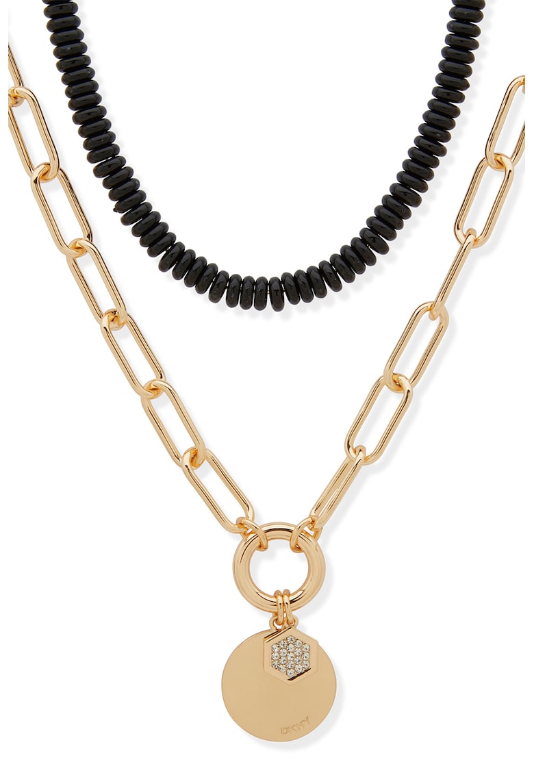 Colier dublu cu pietre zirconia - Auriu