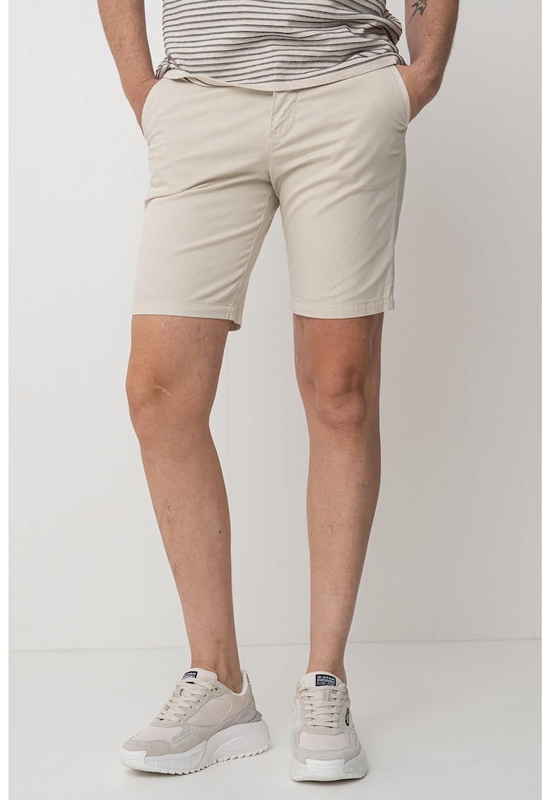 Bermude uni chino - Alb/Alb murdar