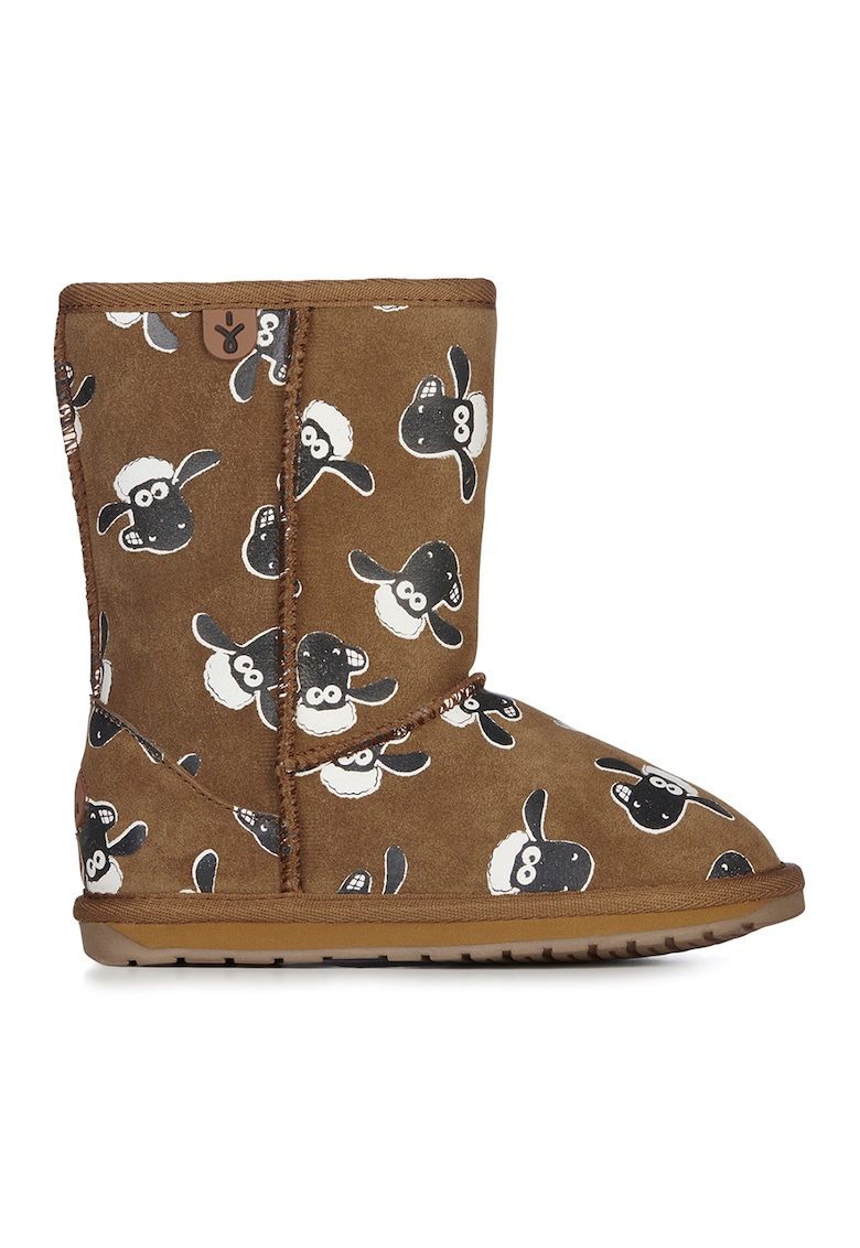 Cizme fara inchidere - cu model Shaun The Sheep - Maro camel