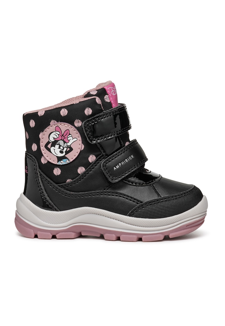 Ghete impermeabile cu model cu desene - Negru/Roz pastel