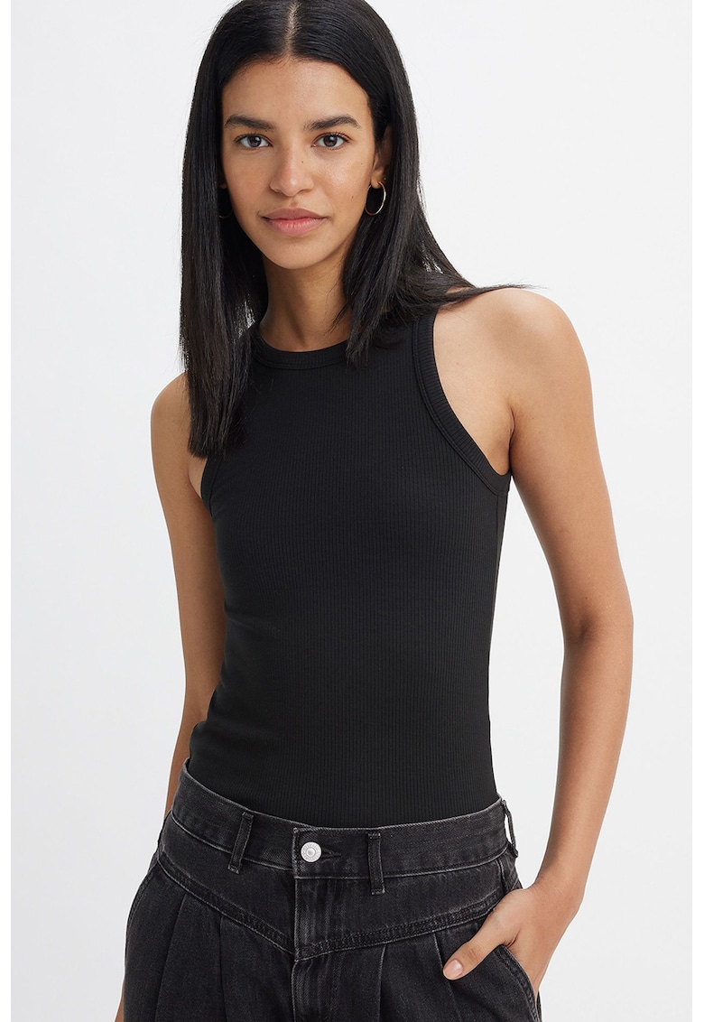 Top slim fit din amestec de modal Dreamy - Negru