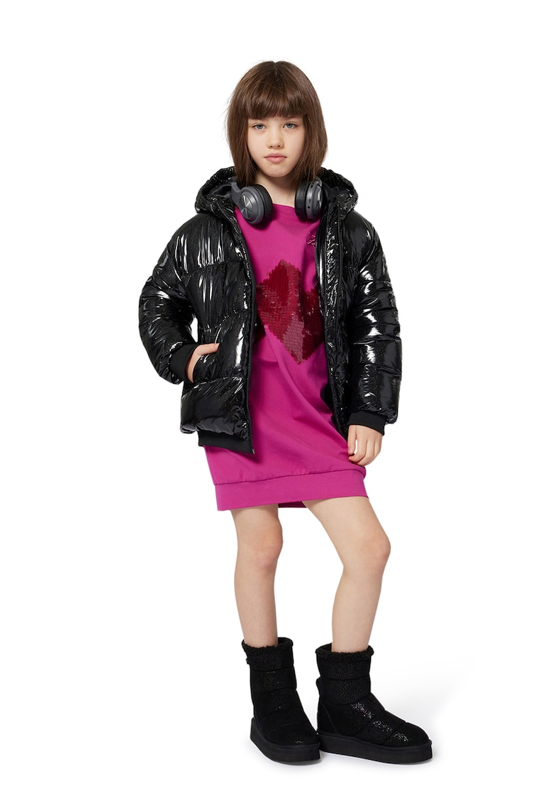 Rochie sport cu aplicatii cu paiete - Fucsia