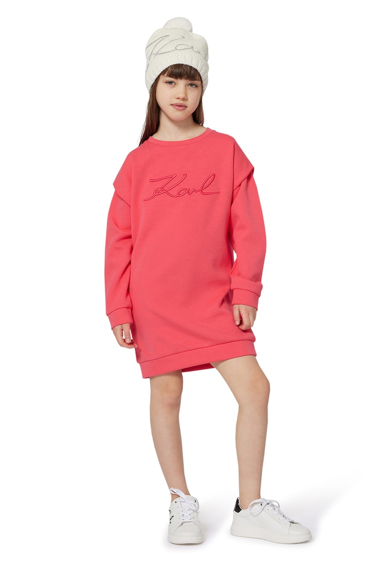 Rochie sport cu broderie logo - Coral