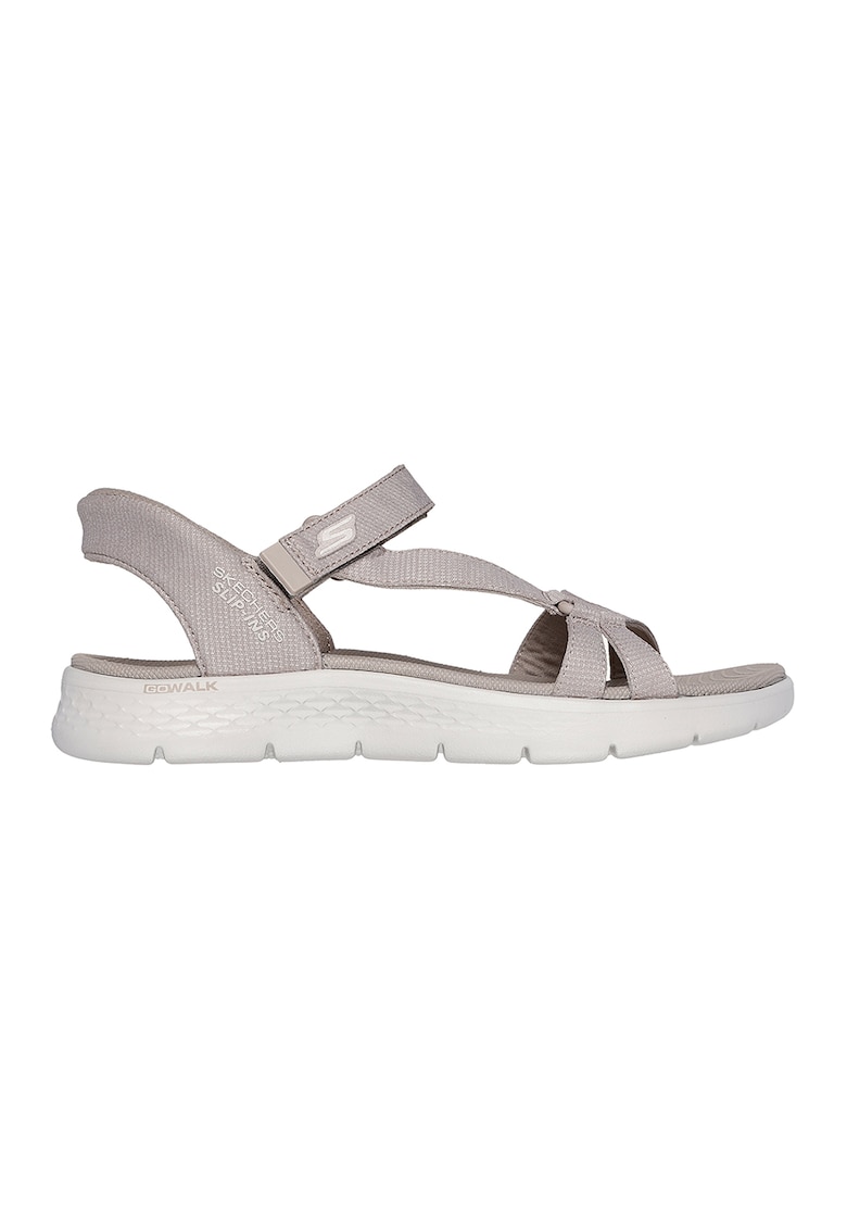 Sandale slip-on cu logo si talpa plata - Maro taupe