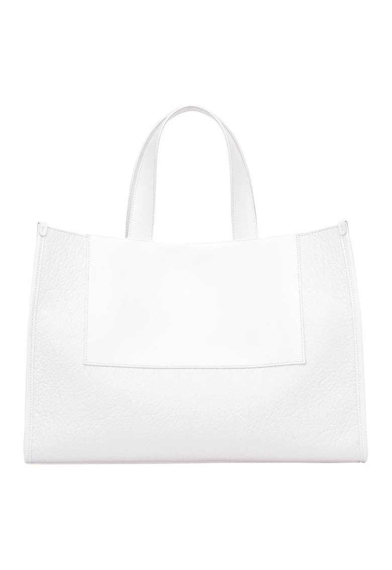Geanta shopper de piele ecologica - Alb