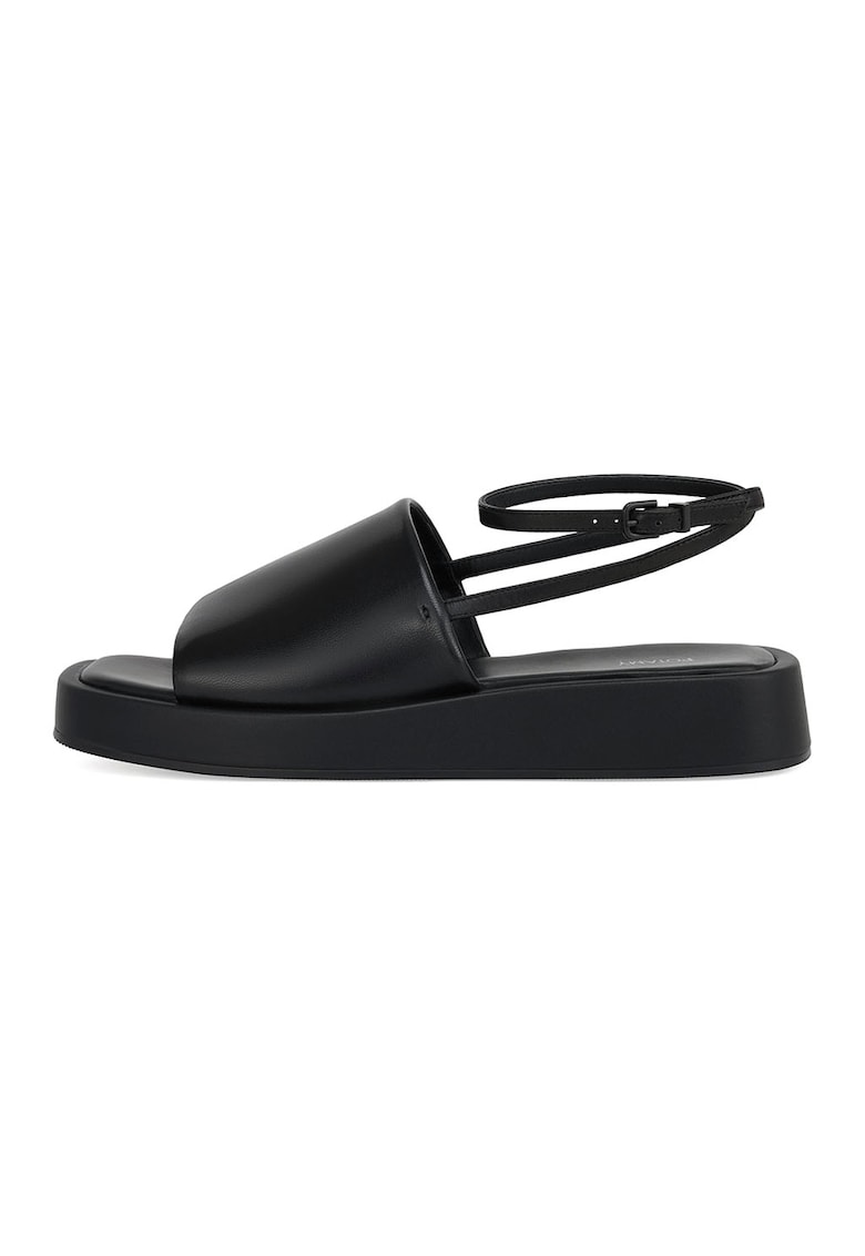 Sandale wedge de piele - Negru