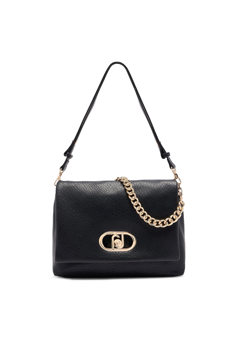 Geanta crossbody de piele ecologica cu bareta ajustabila - Negru