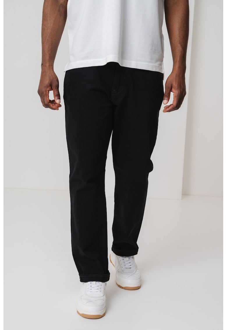 Blugi relaxed fit cu talie medie - Negru