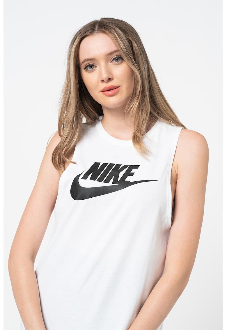 Top FUTURA Muscle - Alb/Negru